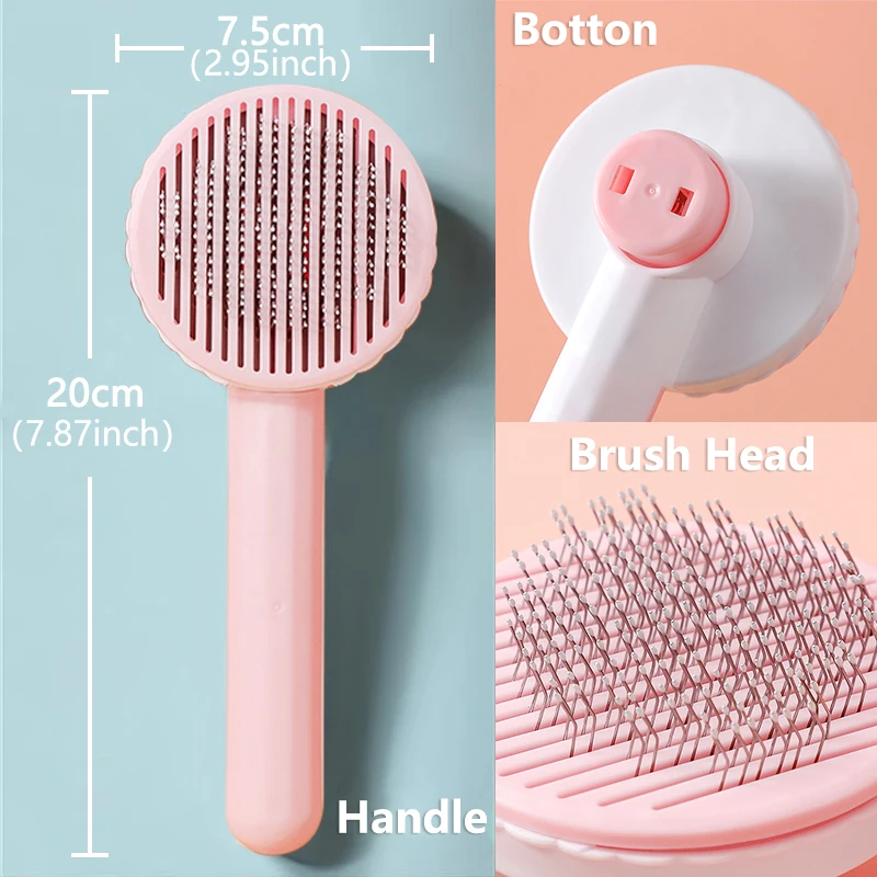 Pet Cat Brush Comb Self Cleaning Slicker Brush For Cat Hair Removes Tangled Pet Hair Massages Comb Cats Accessories - Image 5