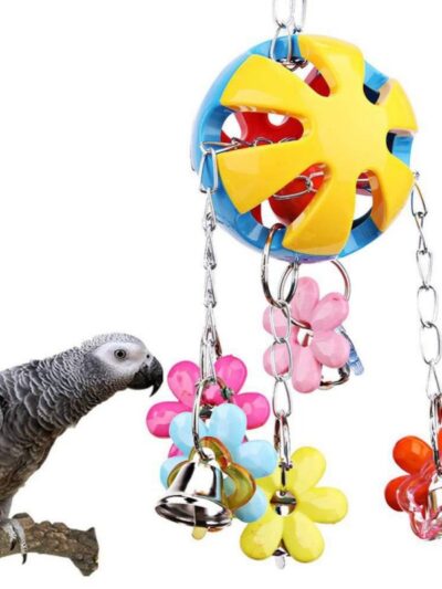 Colorful Parrot Bird Toys with Beads and Bells