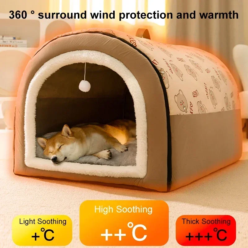 Big Dog Kennel Warm Winter Dog House Mat Detachable Washable Dogs Bed Nest Deep Sleep Tent for Medium Large Dogs House Supplies - Image 3