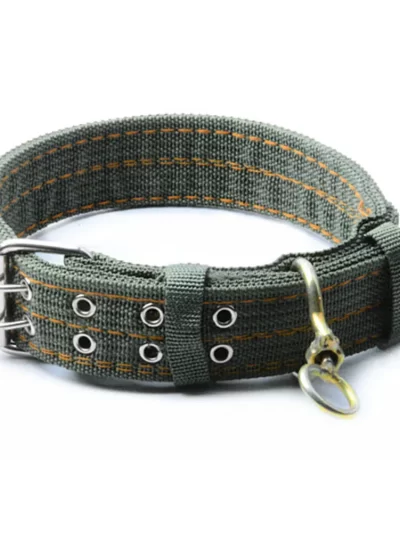 Pet Dog Double-Breasted Necklace For Big Dog Collar Leads Army Green Pet