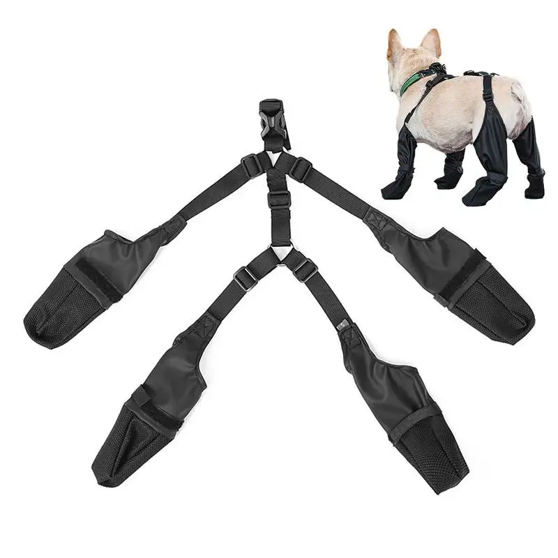 Dog Boots with Suspenders Waterproof Dog Shoes Paw Protectors Adjustable Pet Clothing Booties for Dog Winter Outdoor supplies - Image 5