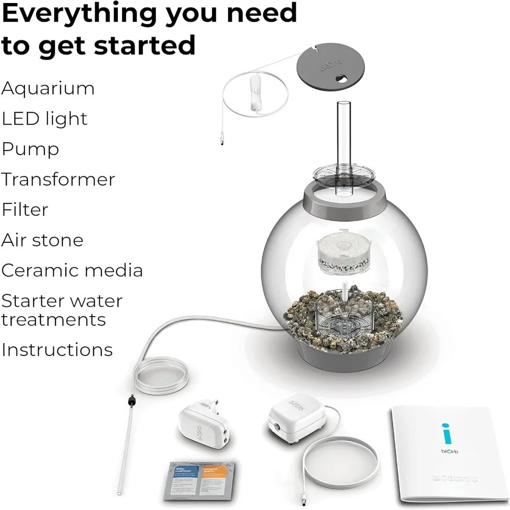 Classic 15 Acrylic 4 Gallon Aquarium With White LED Light Modern Compact Tank for Tabletop or Tabletop Monitor Fishbowl Fish Pet - Image 5