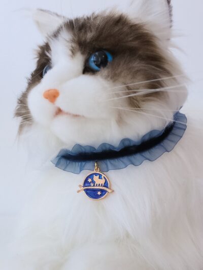 Lace Cat Collar with Moon Charm