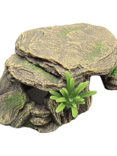 Pet Turtle Reptile Habitat Hiding Caves Shelter Hiding Crawling Turtle Reptile Basking Hide Habitat Tank Decoration Ornament