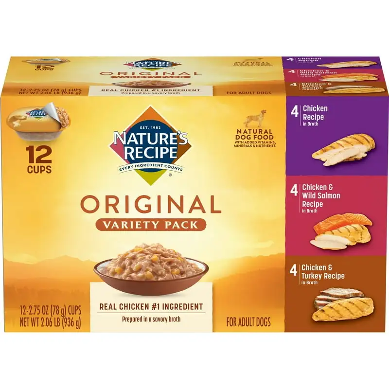 Recipe Original Natural Dog Food Variety Pack, 2.75 oz, 12 count