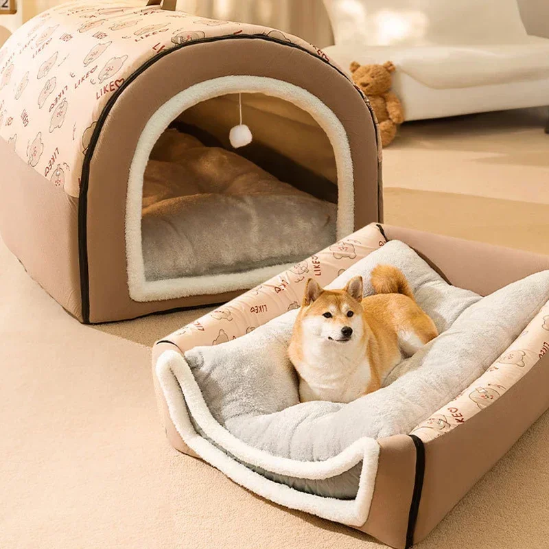 Big Dog Kennel Warm Winter Dog House Mat Detachable Washable Dogs Bed Nest Deep Sleep Tent for Medium Large Dogs House Supplies - Image 2