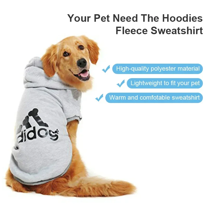 New Pet Dog Clothes Fleece Warm Sweatshirt Jacket Dogs Hoodies Small Medium Large Dogs Husky Labrador Dogs Clothes Pet Costume - Image 2