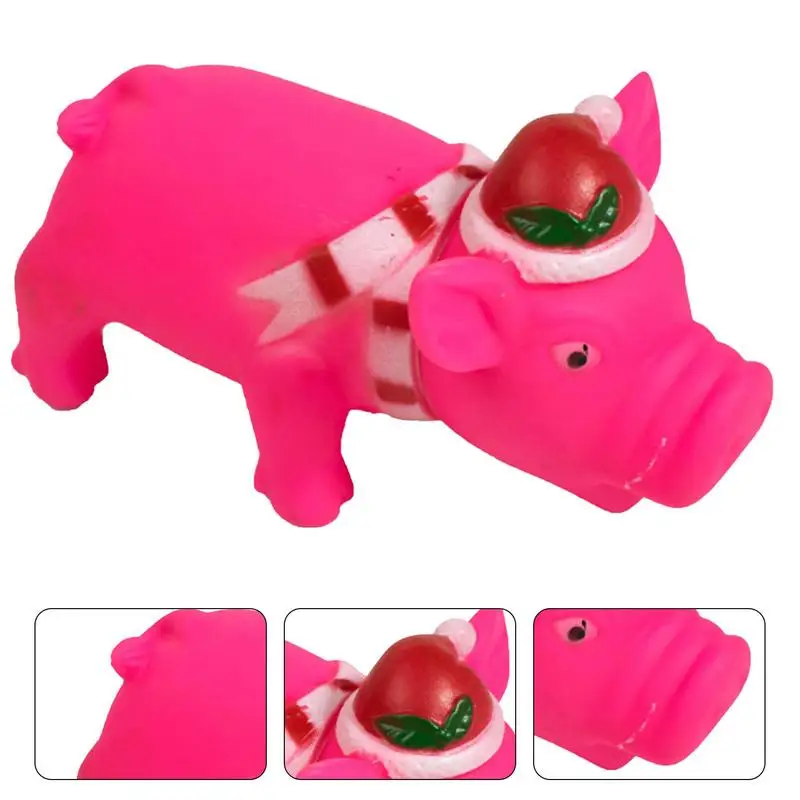 Squeaky Pig Dog Toy Durable Rubber Pig Squeaker Dog Puppy Chew Toys Latex Interactive Cute Toy For Small Medium Large Dogs - Image 2