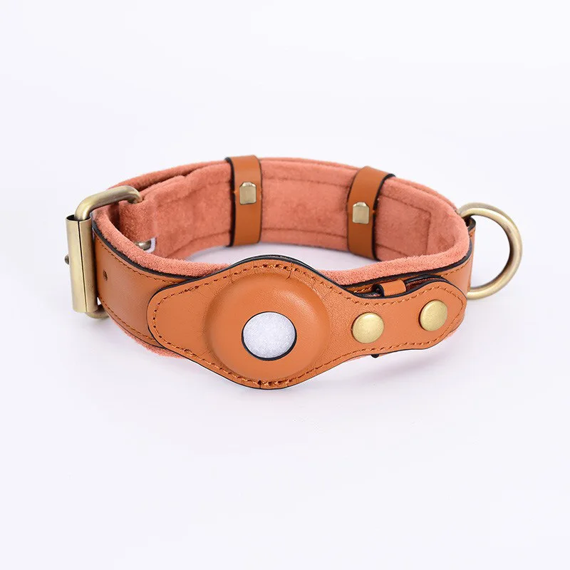 New Leather Anti-Lost Dog Collar With Airtag Holder For The Apple Airtag Heavy Duty Anti Lost Positioning Collar Dog Accessories - Image 7
