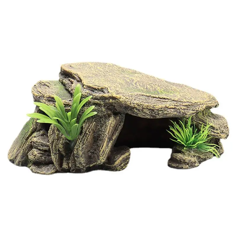 Pet Turtle Reptile Habitat Hiding Caves Shelter Hiding Crawling Turtle Reptile Basking Hide Habitat Tank Decoration Ornament - Image 4