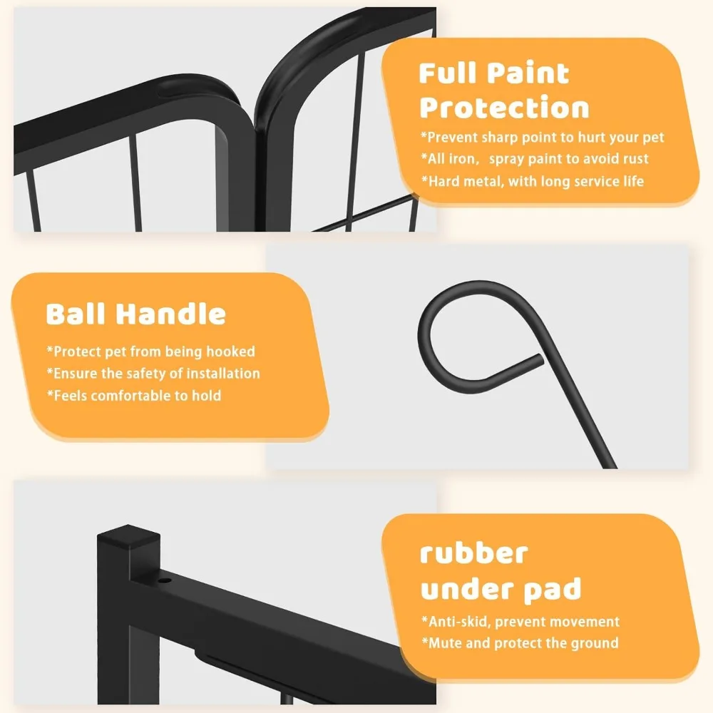 OFIKA Heavy Duty Metal Dog Playpen for Medium/Small Animals, 8 Panels 24”Height x 27" Width, Dog Fence Exercise Pen with Doors - Image 4