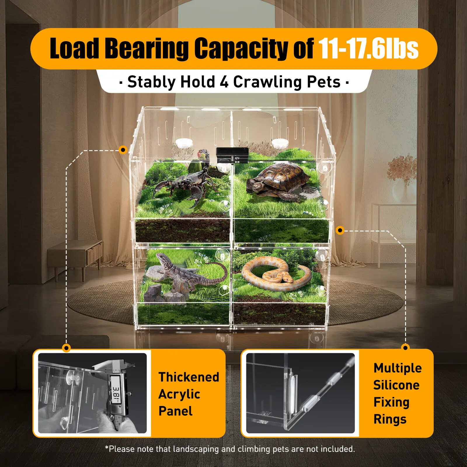 4 Grids Acrylic Pet Reptile Breeding Box - Image 3