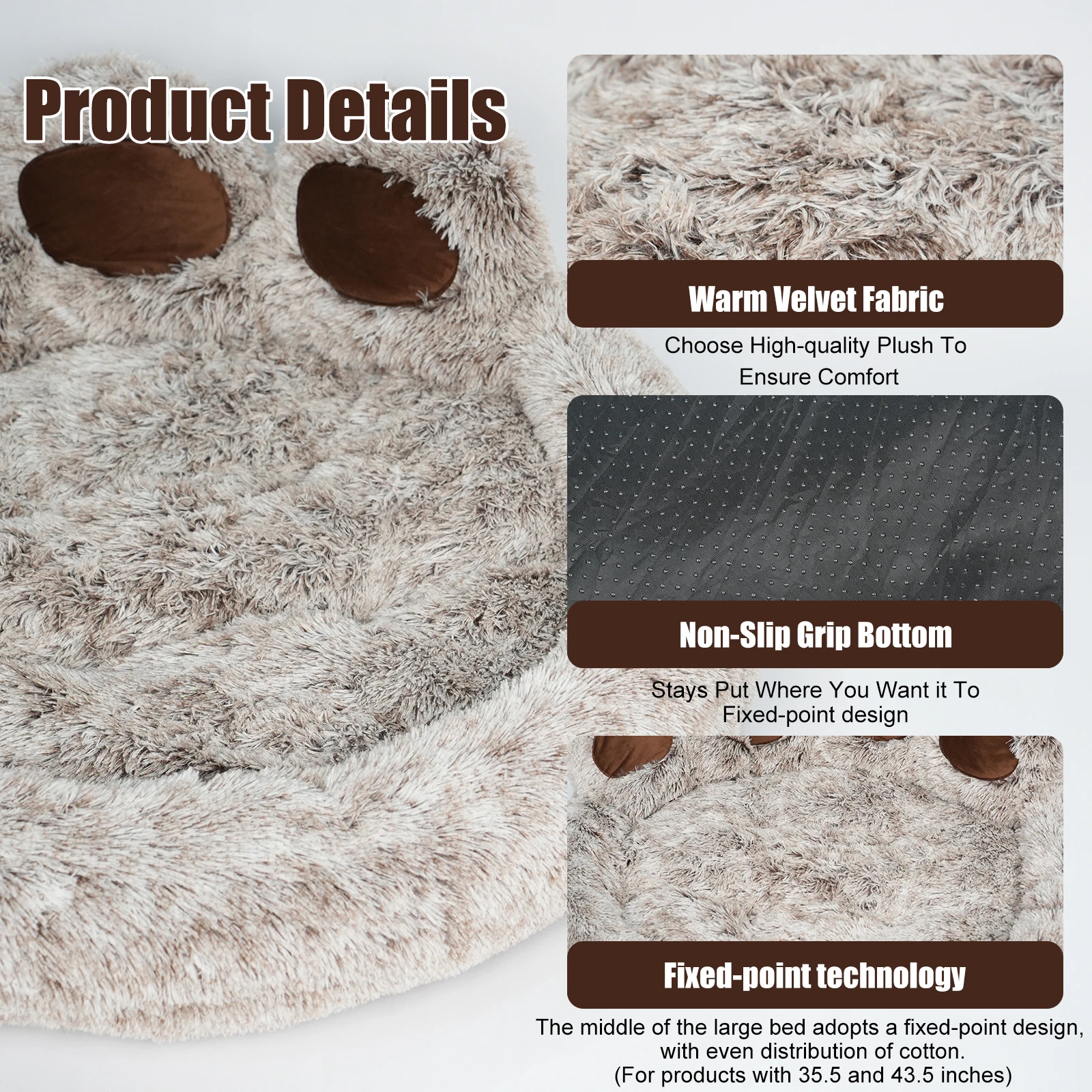 Round Plush Orthopedic Donut Dog & Cat Bed - Image 3
