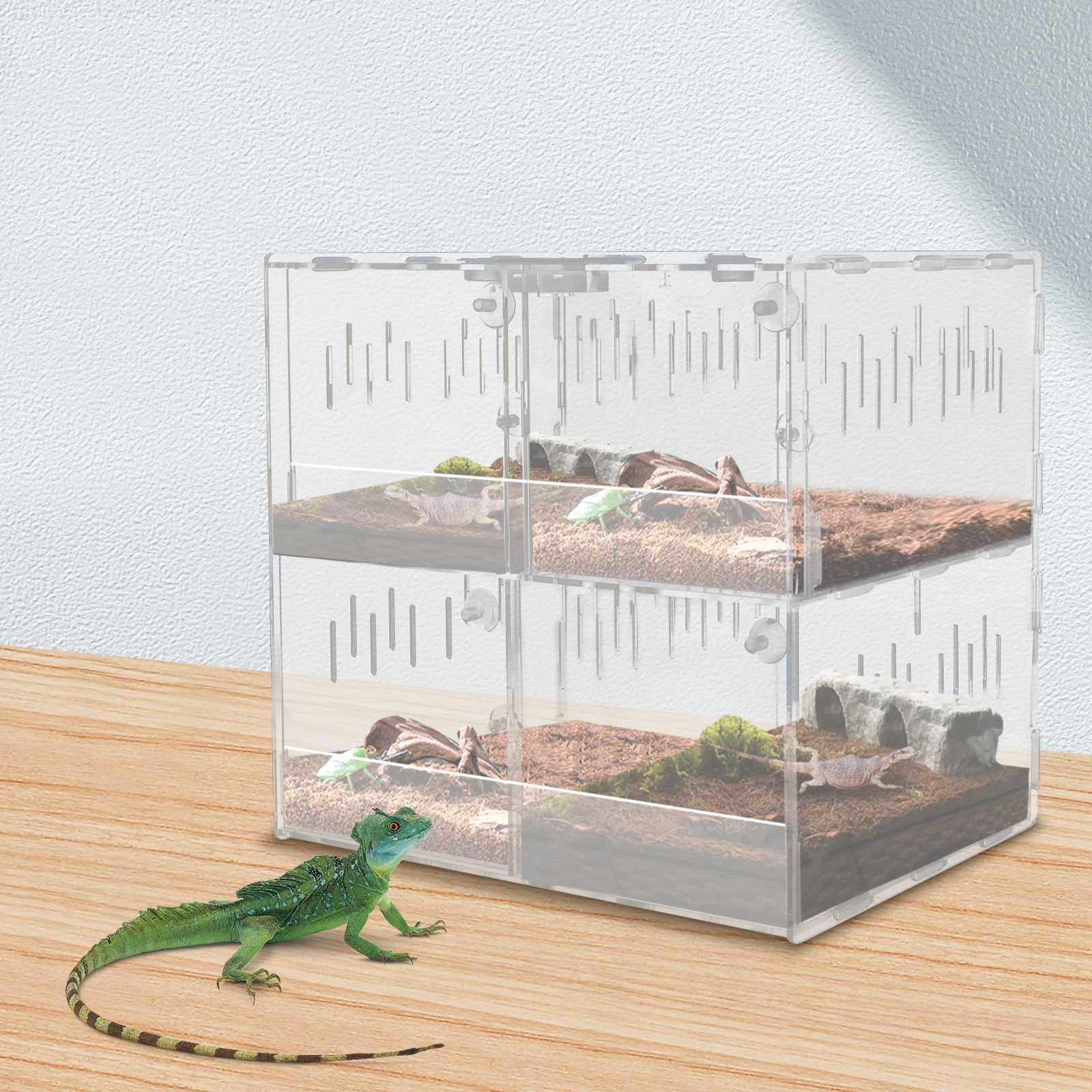 4-Grid Acrylic Reptile Cage