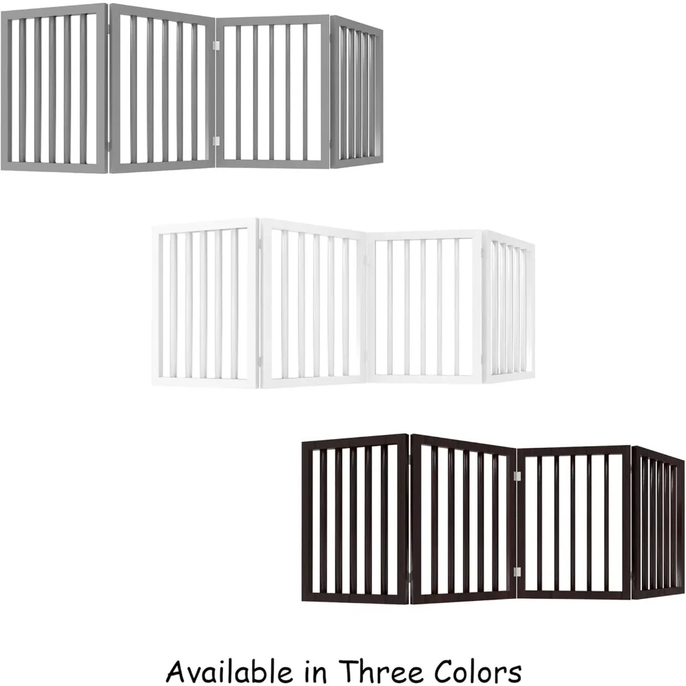 Indoor Pet Gate - 4-Panel Folding Dog Gate for Stairs or Doorways - 73x24-Inch Freestanding Pet Fence for Cats and Dogs - Image 5