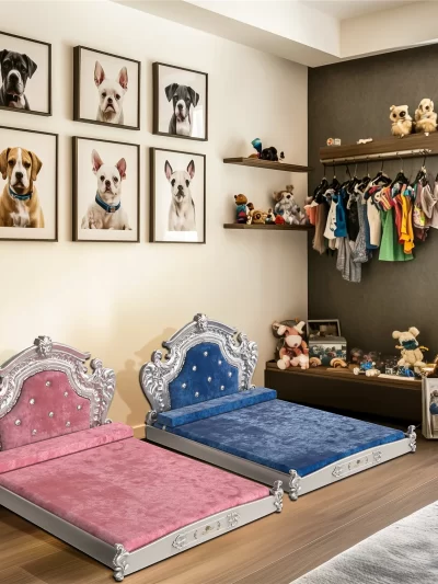 Luxury Dutch Velvet Pet Bed with Headboard