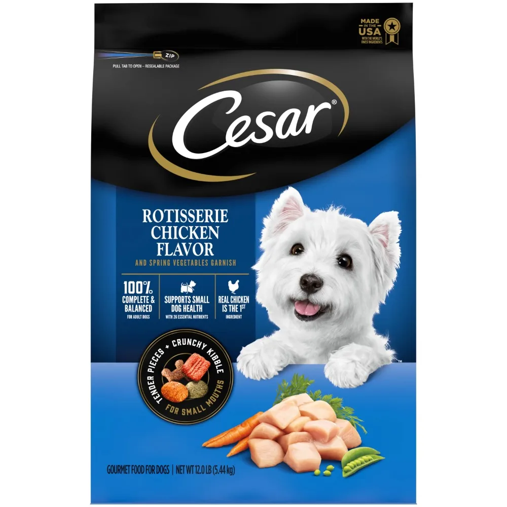Cesar Small Breed Rotisserie Chicken And Spring Vegetables Dry Dog Food Adult, 12 Lb. Bag