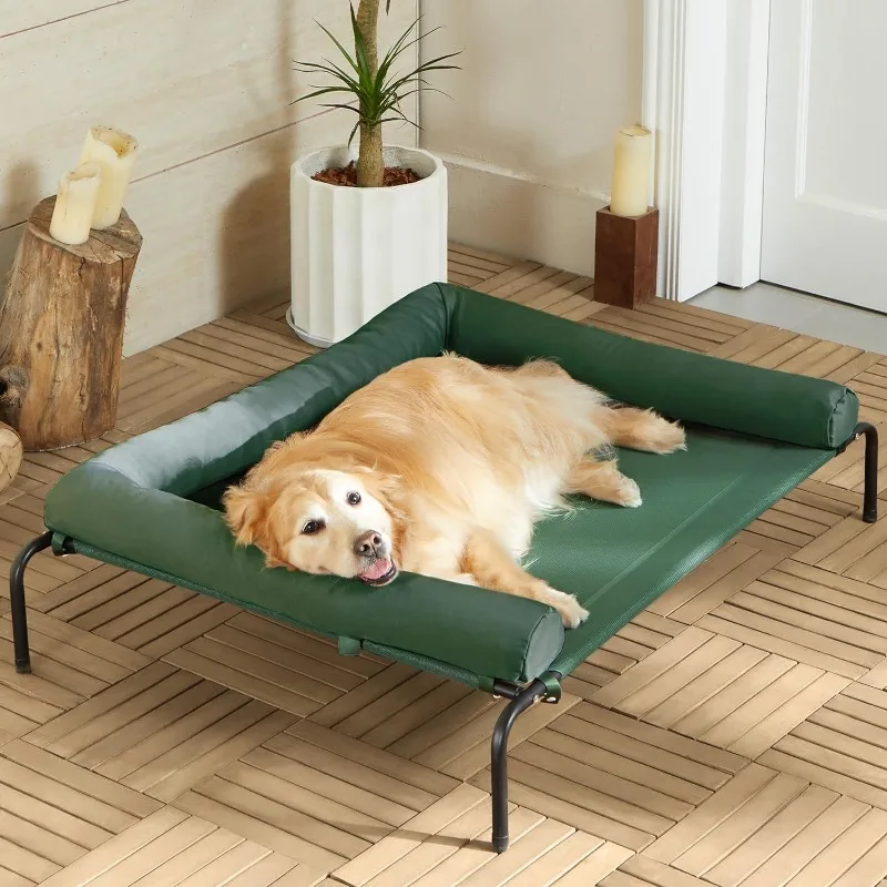 Large Elevated Cooling Dog Bed,Raised Dog Cots Beds for Large Dogs,Chew Proof Portable Cooling Pet Cot Skid - Image 4