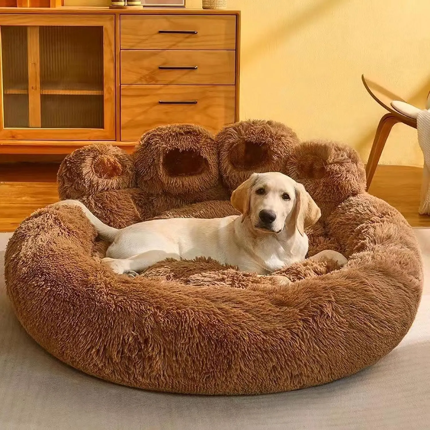 Round Plush Orthopedic Donut Dog & Cat Bed - Image 6