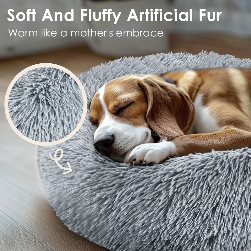 Calming Donut Bed for Dogs and Cats - Image 4