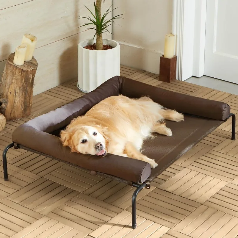 Large Elevated Cooling Dog Bed,Raised Dog Cots Beds for Large Dogs,Chew Proof Portable Cooling Pet Cot Skid - Image 3