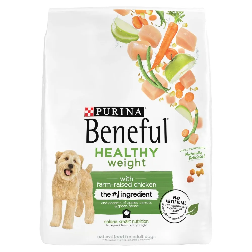 Purina Beneful Dry Dog Food for Adults Healthy Weight, Farm Raised Chicken, 28 lb Bag
