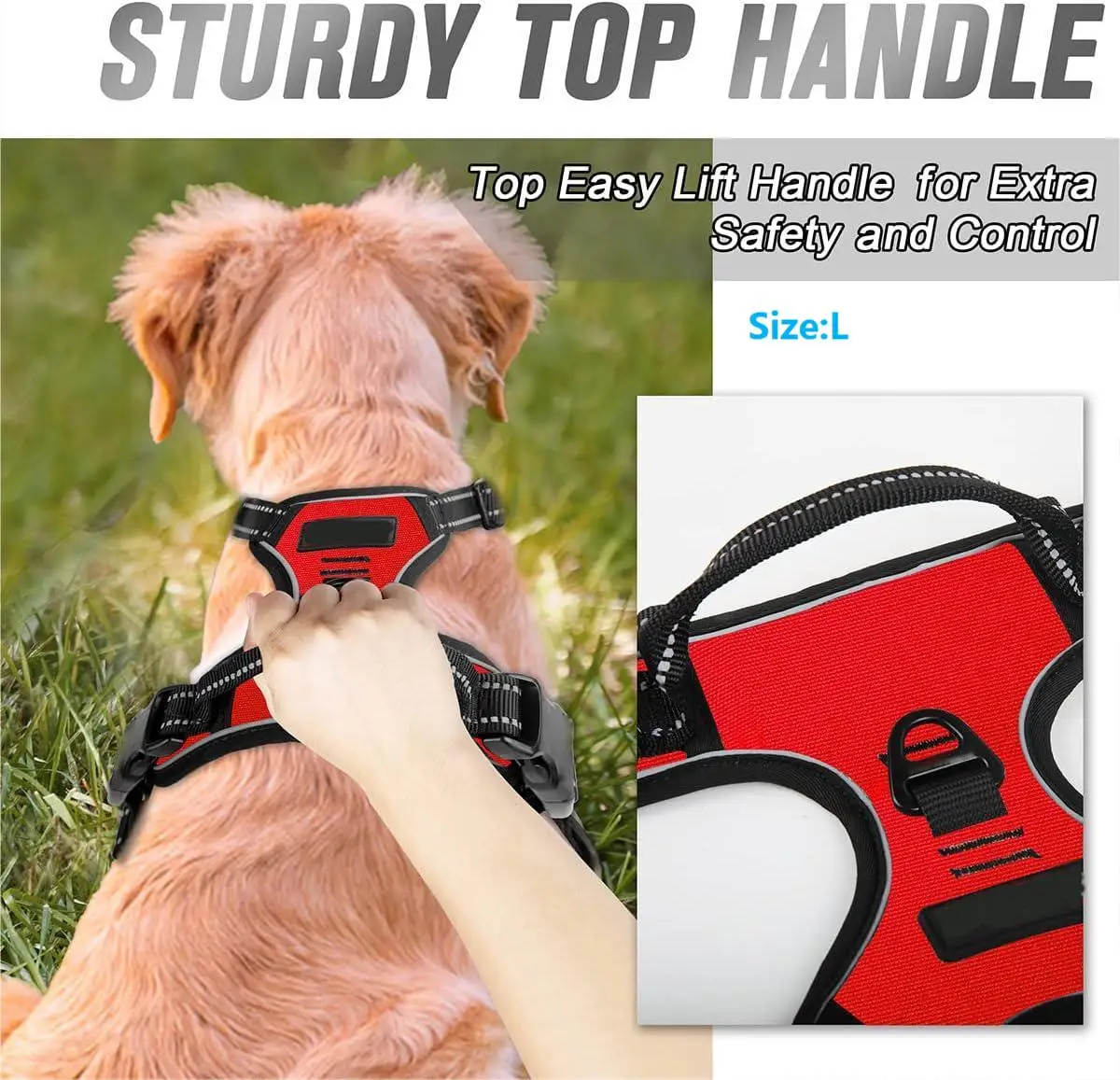 No Pull Dog Harness Front Clip Heavy Duty Reflective Easy Control Handle for Large Dog Walking - Image 5