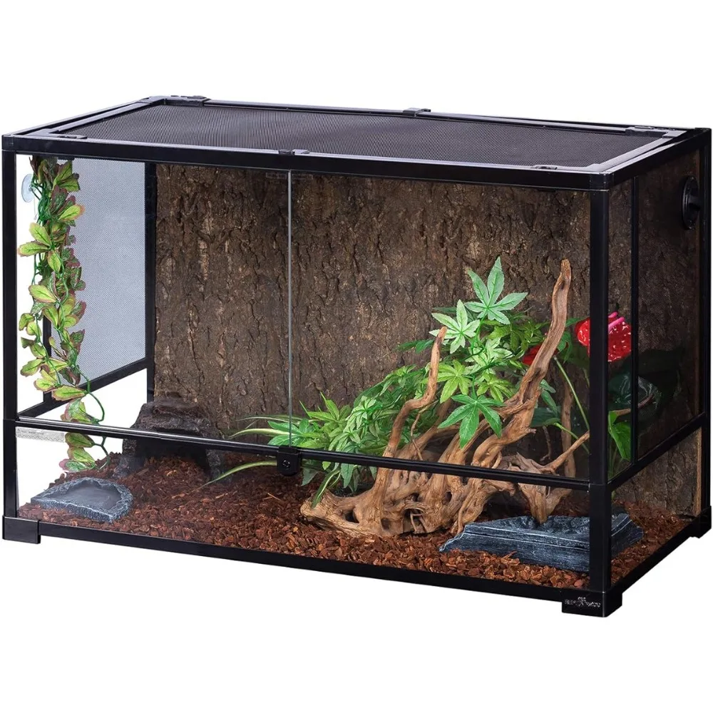 Crystal Double Hinge Door Terrarium With Screen Ventilation