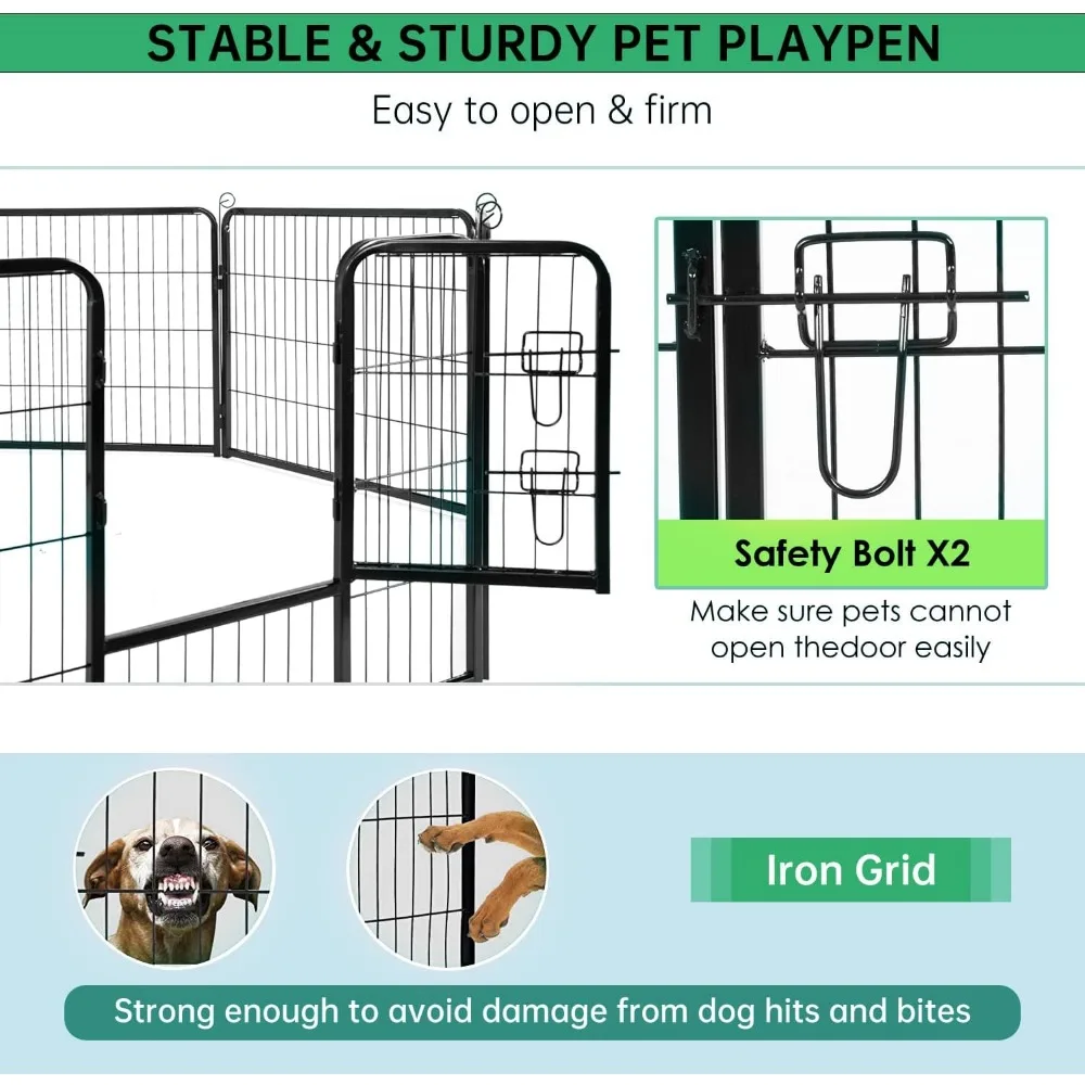 Dog Playpen Pet Dog Fence 40 Inch Height 16 Panels Metal Dog Pen Outdoor Exercise Pen with Doors,Pet Puppy Playpen - Image 3