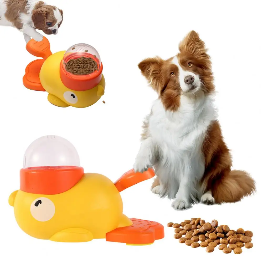 Dog Interactive Treat Dispenser Duck Toy, Food Puzzle Slow Feeder