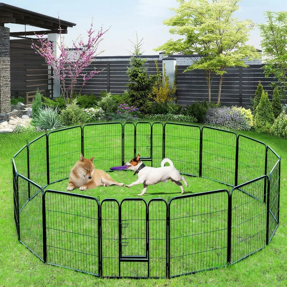 Dog Playpen Pet Dog Fence 40 Inch Height 16 Panels Metal Dog Pen Outdoor Exercise Pen with Doors,Pet Puppy Playpen - Image 6