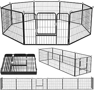 OFIKA Heavy Duty Metal Dog Playpen for Medium/Small Animals, 8 Panels 24”Height x 27" Width, Dog Fence Exercise Pen with Doors - Image 7