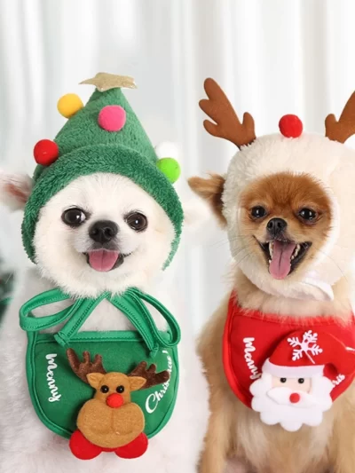 Adorable Pet Christmas Tree Pom-Pom Hat