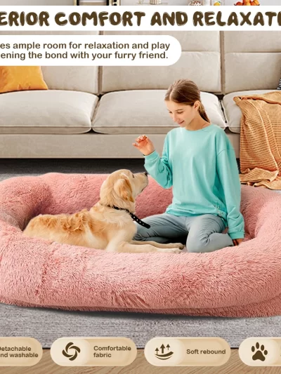 70" L * 41" W * 12" TH* Human Size Dog Bed