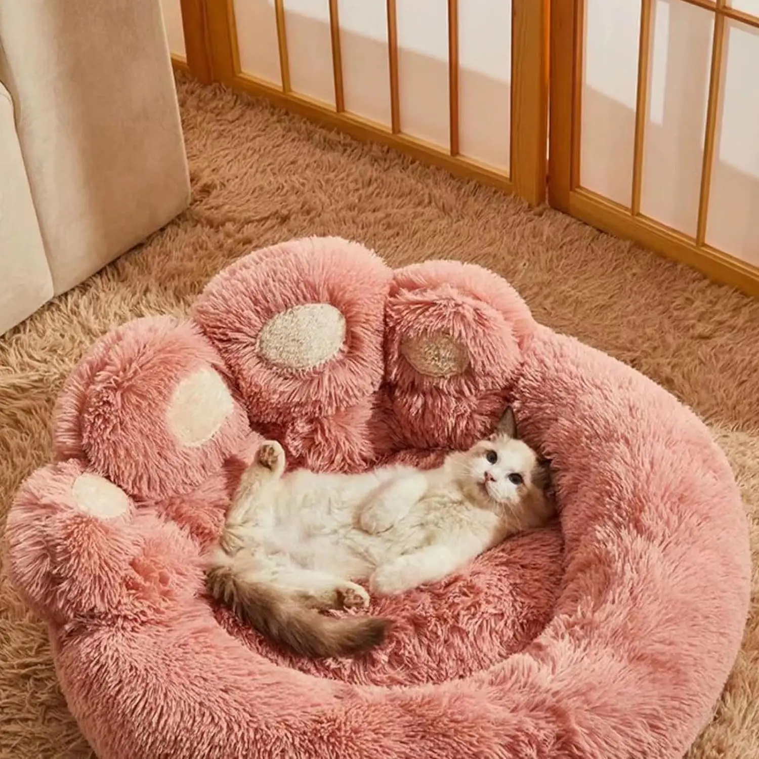 Round Plush Orthopedic Donut Dog & Cat Bed - Image 4
