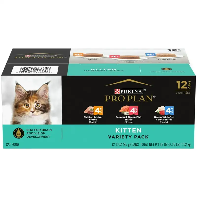 Cat Food for Kittens Variety Pack, 3 oz Cans (12 Pack)