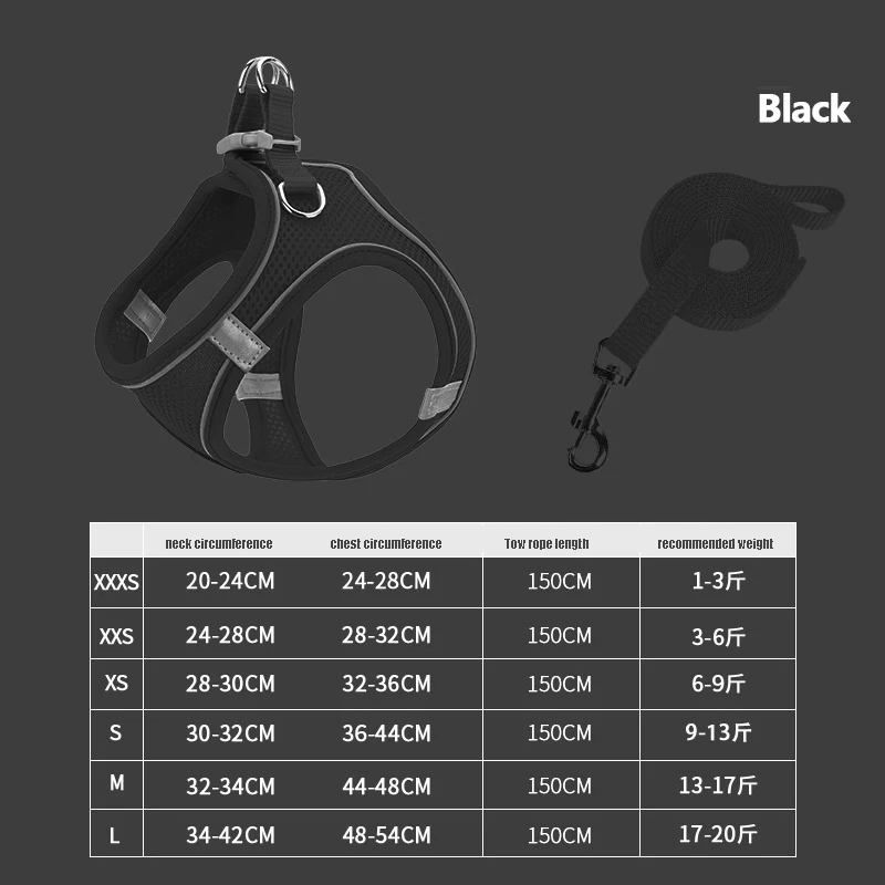 Reflective Adjustable Vest Harness Strap & Leash - Image 6