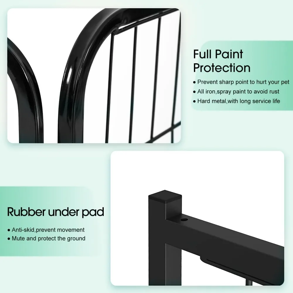 Dog Playpen Pet Dog Fence 40 Inch Height 16 Panels Metal Dog Pen Outdoor Exercise Pen with Doors,Pet Puppy Playpen - Image 2