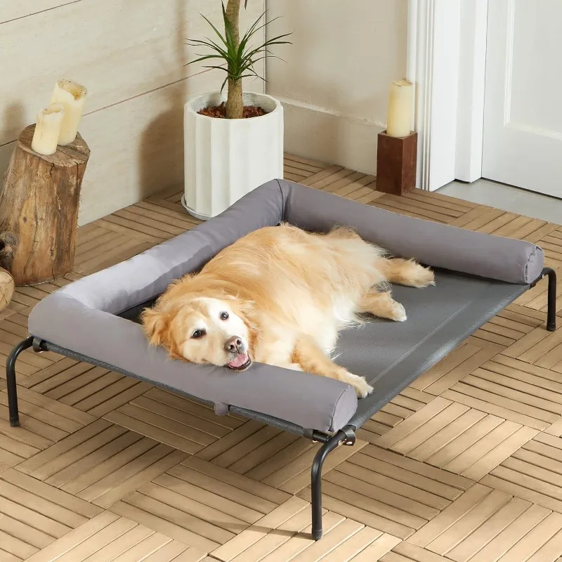 Large Elevated Cooling Dog Bed,Raised Dog Cots Beds for Large Dogs,Chew Proof Portable Cooling Pet Cot Skid - Image 2