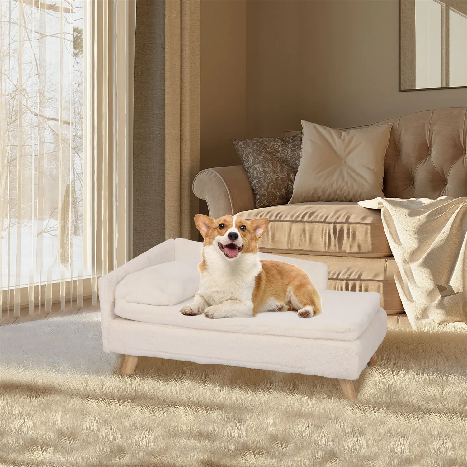 Nordic Pet Stool Bed with Cozy Pad