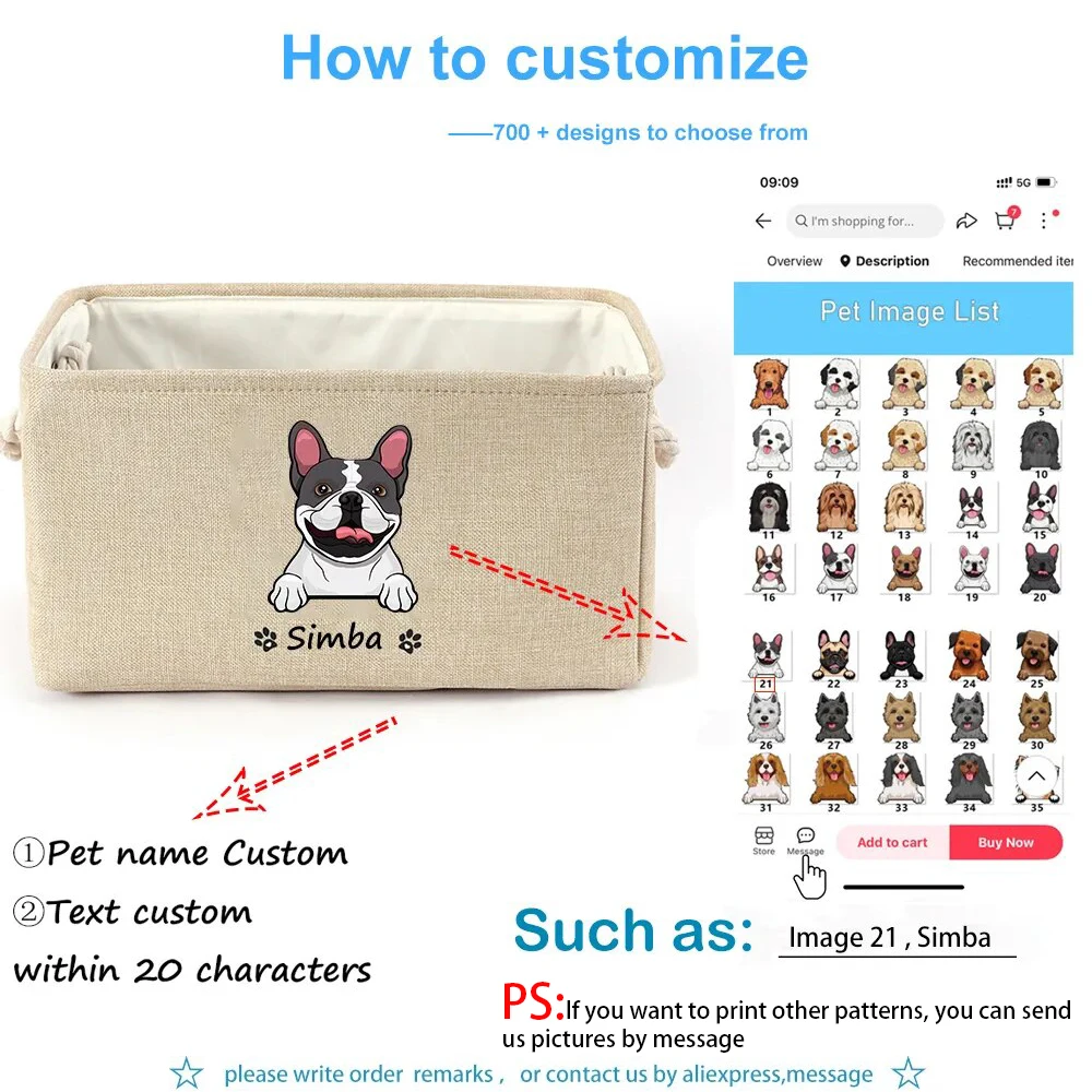 Personalized Dog Toy Basket - Image 2