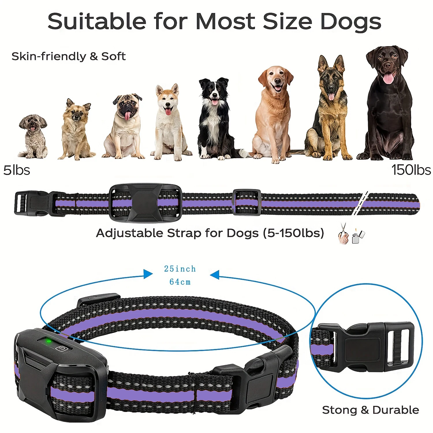 3300Ft Electric Dog Training Collar Remote Control Waterproof Pet BehaviorFor 5-120lbs Puppy With Shock Vibration Beep - Image 4