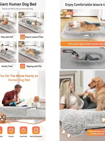 Washable Large Human-Sized Dog Bed