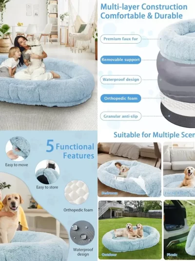 washable foldable human dog bed