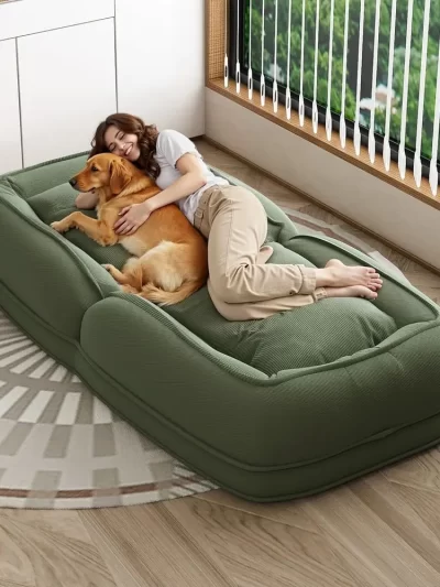 Adjustable Corduroy Human Size Dog Bed