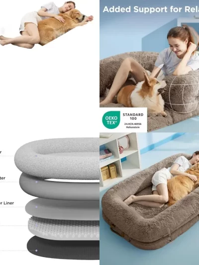 Foldable Orthopedic Dog Bed for Adults