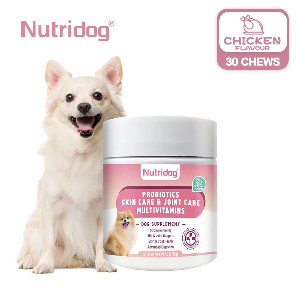 NUTRIDOG Dog Multivitamin Chews Probiotics