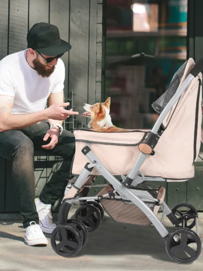 Foldable Cat Dog Stroller