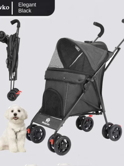 Pet Dog Stroller 4 Wheels with Brakes