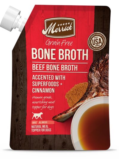 Merrick Dog Bone Broth Grain Free Beef 16oz. (Case of 10)